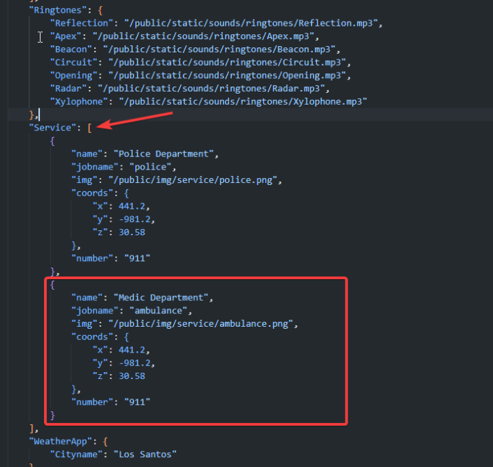 Service app jobs config